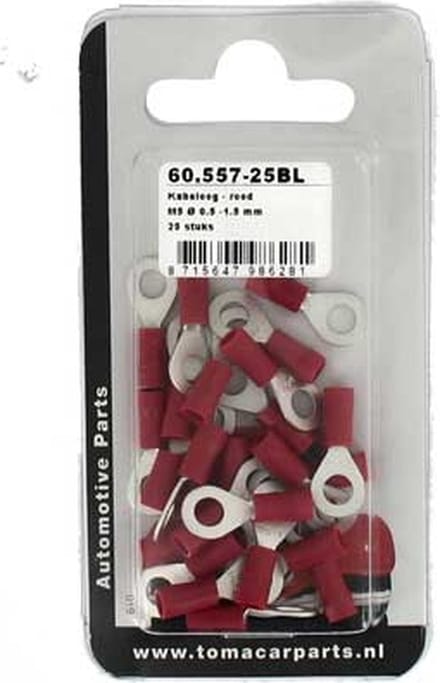Kabeloog M5 rood 25 stuks blister