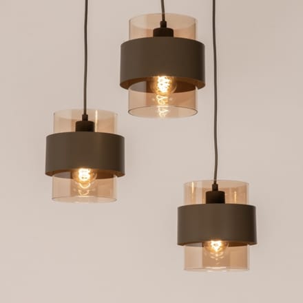Lumidora Hanglamp 75525 - EIXAMPLE - 3 Lichts - E27 - Bruin - Metaal - ⌀ 40 cm