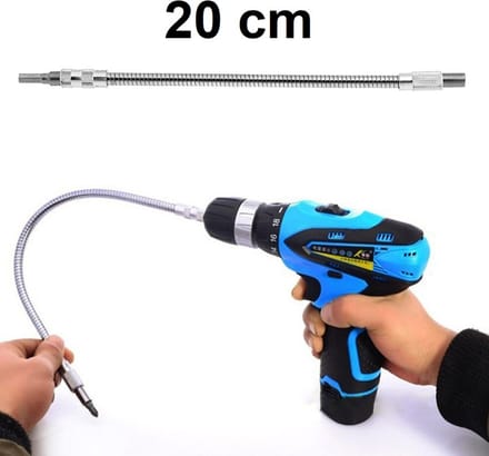 20 cm Flexibele Schroevendraaier Extension Boor – Metaal – Gereedschap Bithouder