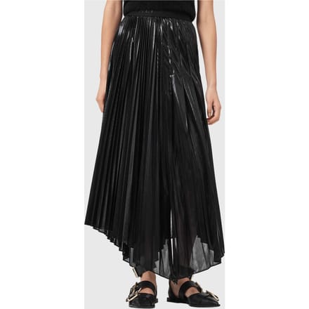 AllSaints Jax Skirt Metallic Black Größe: 2 | Maxiröcke Outlet | Damen | Schwarz