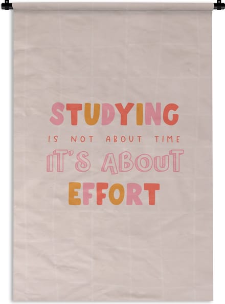 Wandkleed - Wanddoek - Studeren - Tijd - Student - Studeren - Onderwijs - 60x90 cm - Wandtapijt