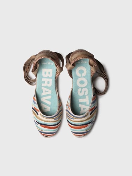 Geborduurde espadrilles met sleehak voor dames | CASTELL