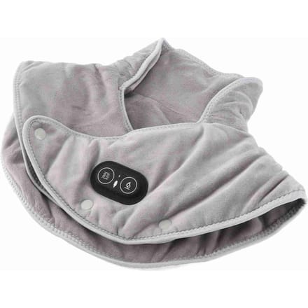Coussin chauffant gris pour le cou et les épaules, réglage de la température sur 3 niveaux, mode massage, tissu sable gray