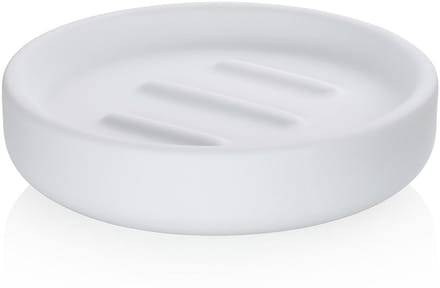 Zeephouder, Zeepbakje, 11.5 cm, Keramiek met Rubbercoating, Wit - Kela | Sana