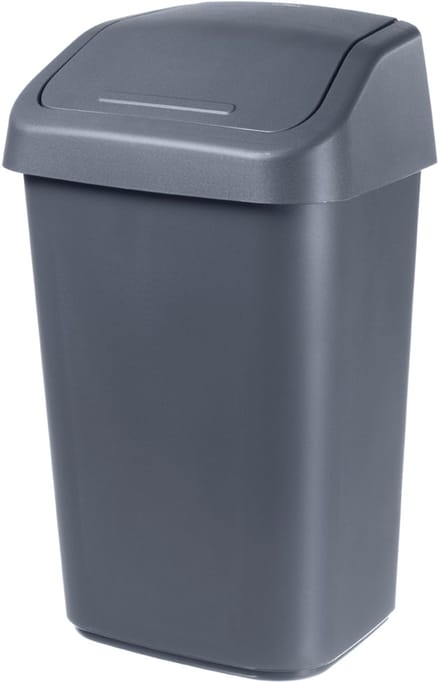 orthex afvalbak met swingdeksel, 10 liter, donkergrijs
