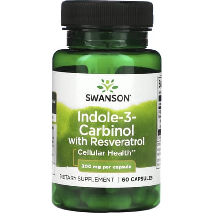 Indool-3-carbinol en resveratrol, 200 mg, 60 capsules