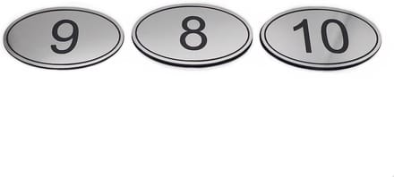 Tafelnummers Set - Genummerde Labels - Horeca Inrichting - Duurzaam ABS Kunststof - 90x55mm - Zilver