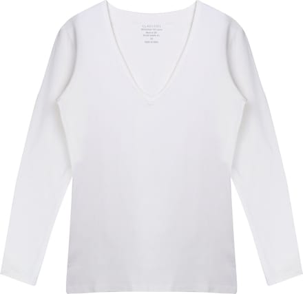 V-Neck T-Shirt LS - White - Claesen's®