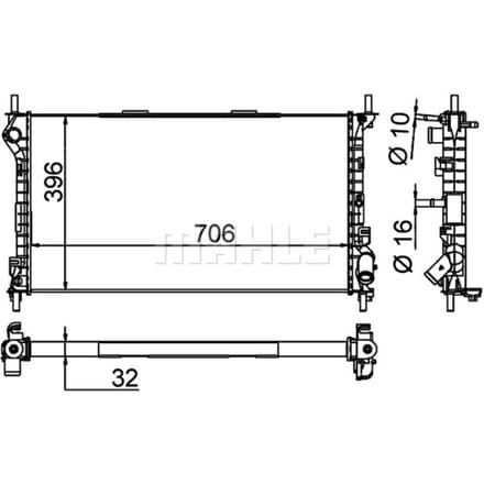 Radiator, motorkoeling MAHLE CR 1196 000P