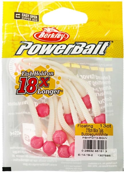 Berkley Powerbait® Floating Mice Tails | Bubblegum White