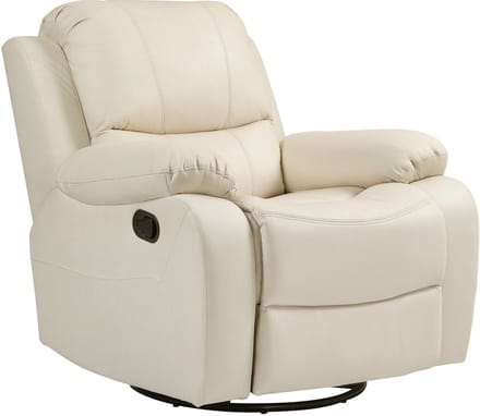 HOMCOM-Relaxsessel-Polyester, Stahl-93L x 100B x 98H cm-Cremeweiß