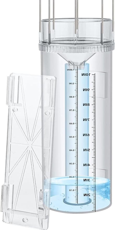 Regenmeter Buiten - Neerslagmeter Tuin - Weer Monitoren - Vogelafweer Ontwerp - 11 Inch Capaciteit - Transparant