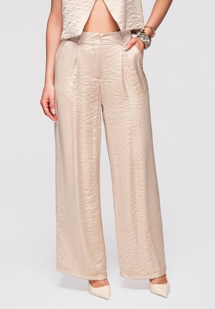 OMBRE Broek - Loose Fit - Viscose - Rits Kaki M