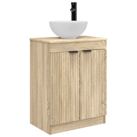 vidaXL - Badkamer - Vanity - met - Wastafel - Sonoma - Eiken - 54 - x - 35 - x - 83 - cm
