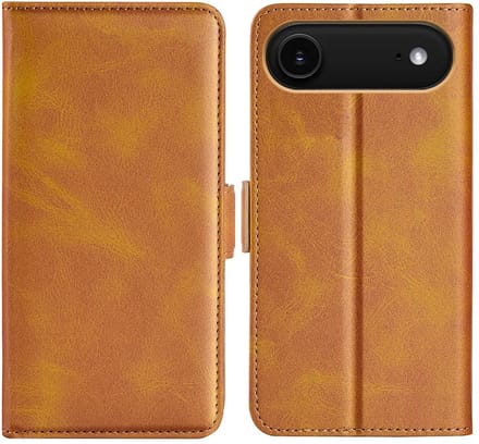 MobyDefend Hoesje - Geschikt voor iPhone Air - Luxe Wallet Book Case (Sluiting Zijkant) - Lichtbruin