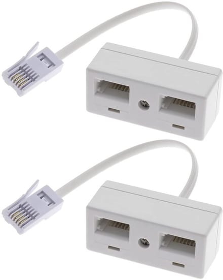 Dailygoods - Telefoon Splitter - Dubbele Telefoon Socket Adapter - Wit - BT