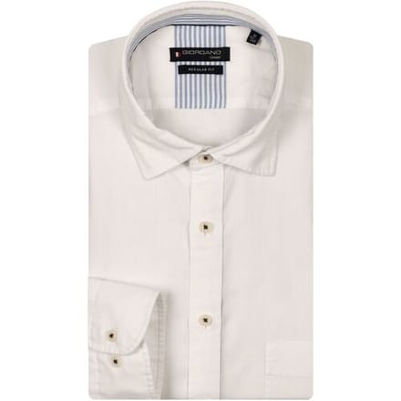 Giordano Overhemd Verona Button Under Washed Tencel Chambray Wit / male