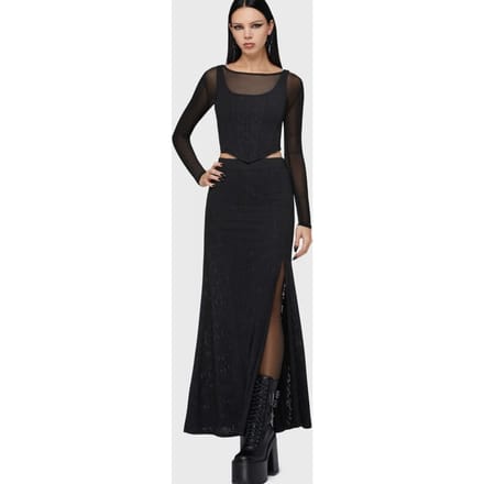 Motionless In White by Killstar - Gothic Maxirok - Lisbeth Maxi Skirt - L tot 4XL - voor Vrouwen - zwart