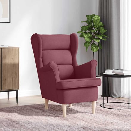 vidaXL - Fauteuil - 74x84x100 - cm - stof - wijnrood