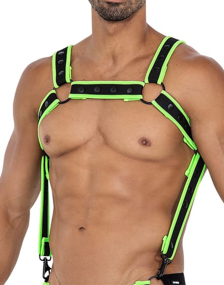 Cut4Men - Fetish Harnas - Tuigje - Neo - Neon/Zwart