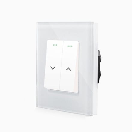Inbouw Rolluikknop Wip Witte Glas Frame Compleet Installatieset