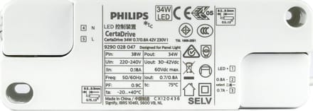 Philips Certadrive - LED Driver 28W - 700mA - Flikkervrij - DC connector - Energiezuinig