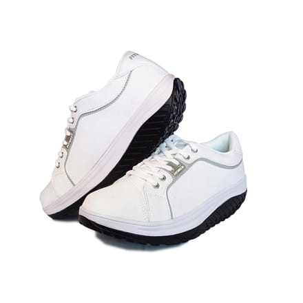 Baskets à semelle compensée Fit Walk Blanc 41 white