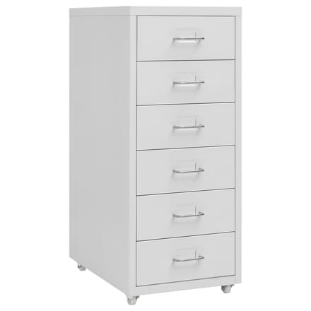 vidaXL - Ladeblok - verrijdbaar - 28x41x69 - cm - metaal - grijs