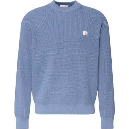 Calvin Klein Ls Ez Cotton Waffle Sweater Dusty Sailor Blue Größe: S | Pullover Outlet | Herren | Blau