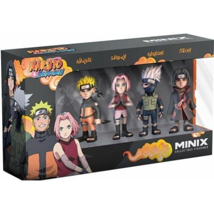 Minix - Anime - Naruto Shippuden - Pack of 4 - Naruto, Kakashi, Itachi, Sakura - Figuur 7cm