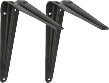 AMIG Plankdrager/planksteun van metaal - 2x - gelakt zwart - H200 x B150 mm