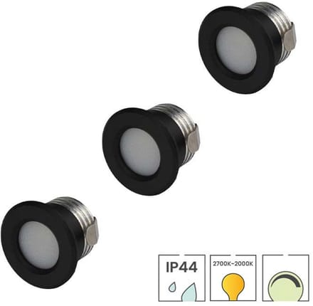 Lybardo - Inbouwspots extra klein 3-pack - 3W - Dimbaar - Dim to Warm 2000K-2700K - Zaagmaat 28mm