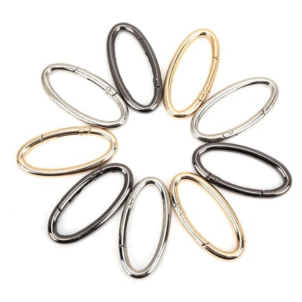 Dailygoods - 9 Stuks Karabijnhaken - Ovaal, Open, Rond, Sleutelhanger en Gespsluiting