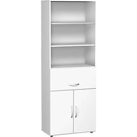 Combikast met hangmappensysteem ALICANTE, 6 ordnerhoogten,  B 800 mm, wit