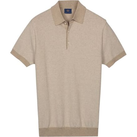 Baileys Polo Knitted Two-Tone Jacquard Texture Zand / male