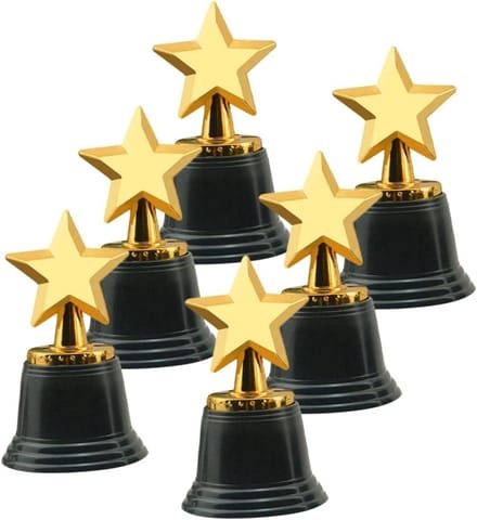 Trofee Bekers - Prijs Bekers - Wedstrijden Winnen - Gouden Ster Design - 6 Stuks - Goud