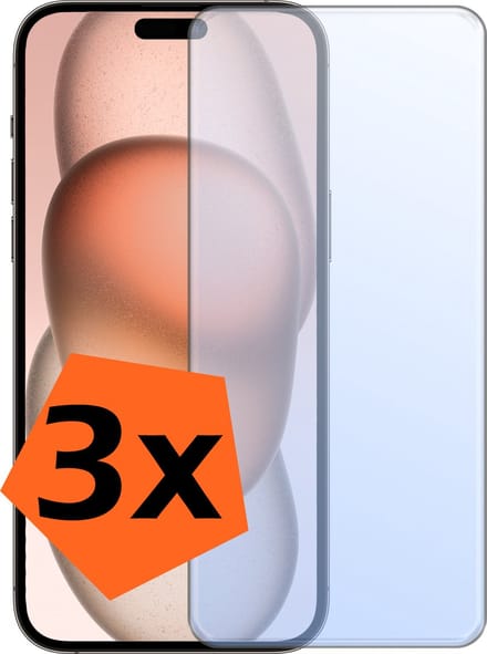 Screenprotector - 3 Stuks - Geschikt voor Apple iPhone 15 Plus - Extra Sterk - Gehard Glas - Beschermglas - Tempered Glass - Screen Protector