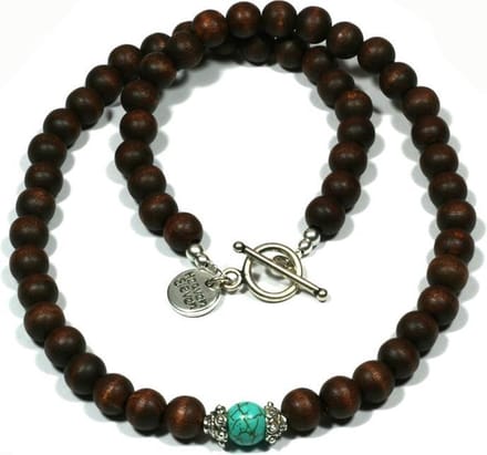 Heaven Eleven - heren - ketting - hout - Wood - bruin - Dark Brown