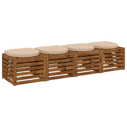 vidaXL - 4-Piece - Zitkussens - 4 - st - 100% - Polyester - Crèmekleurig