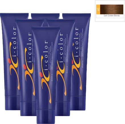 ISO i color Permanent Conditioning Crème Color 60ml 6G Dark Golden Blonde x 6 tubes