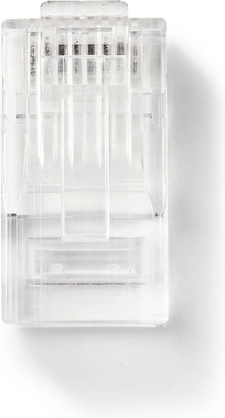 Nedis RJ45-Connector - RJ45 Pass Through - Stranded UTP CAT5 - Recht - Verguld - 10 Stuks - Polycarbonate - Transparant - Doos