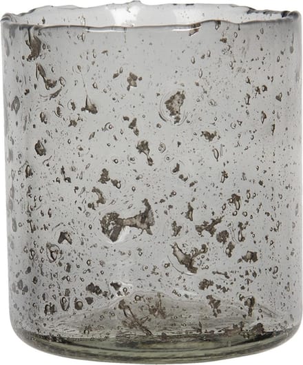 Clayre & Eef Theelichthouder Ø 10x12 cm Grijs Glas