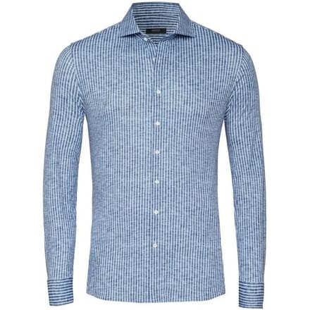 Desoto Luxury Overhemd Linnen Look Stripe Denim Blue / male