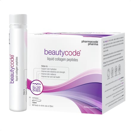 PharmaCode BeautyCode Ampules - Collageen & Hyaluronzuur Supplement - Met Vitamine C, Zink, Biotine - 30 Vials