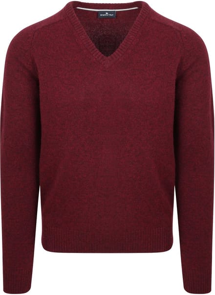 Steppin' Out Trui V-hals Lamswol Bordeaux - Maat M - Heren