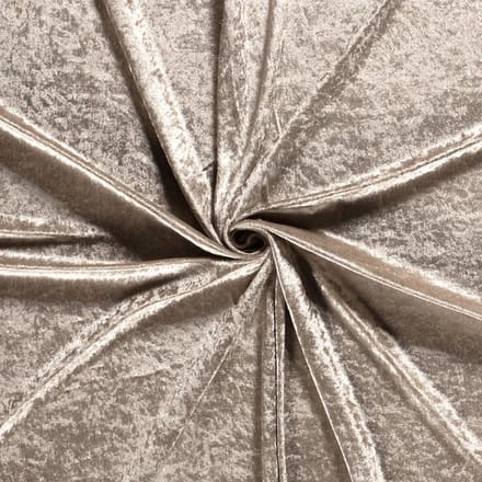 Velour de Panne Uni – Beige – Glimmend & Zacht – 165 g/m² – 147 cm Breed – Per Meter