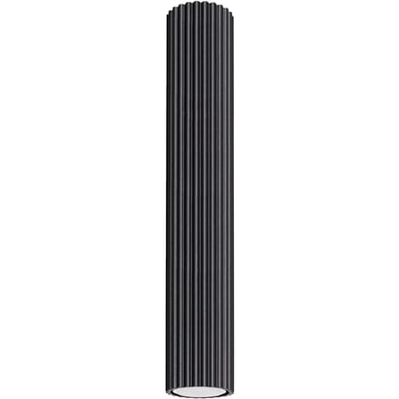 Plafondlamp KARBON 40 lange geribbelde buisspot van 40 cm - Sollux Lighting - IP20 - Zwart aluminium behuizing - 6.5 x 6.5 x 40 cm - 1 x GU10 LED, exclusief lichtbron - Max. 10 W - Minimalistische plafondlamp voor woonkamer, slaapkamer en eetkamer