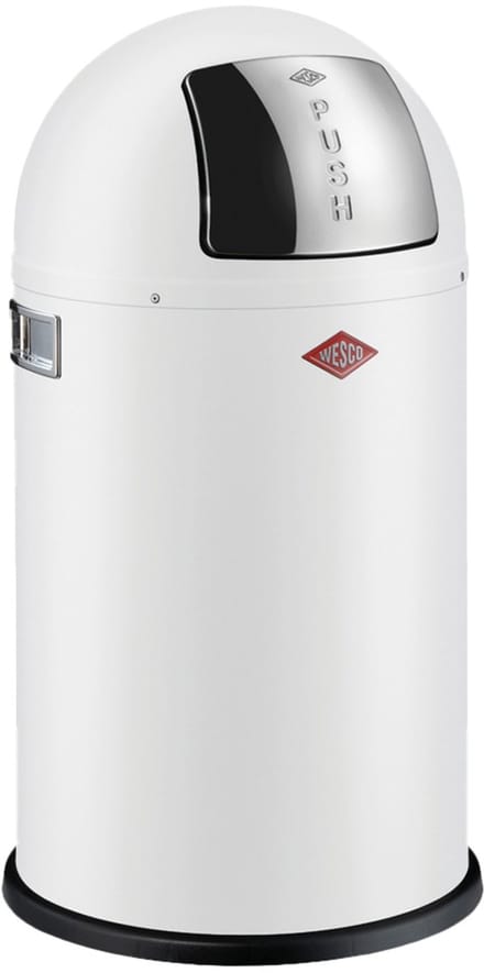 WESCO Pushboy Junior Prullenbak | 22 Liter | Metaal - Mat wit | Vuilnisbak - Made in Germany