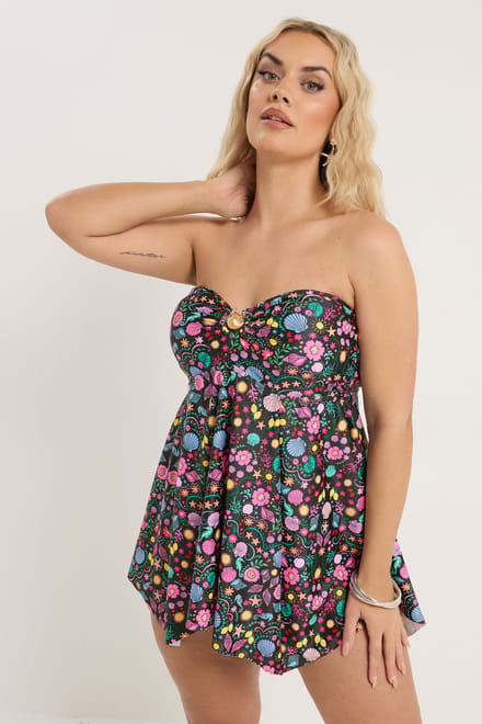 Yours Zwarte Tankinitop Met Schelpenprint Size 42