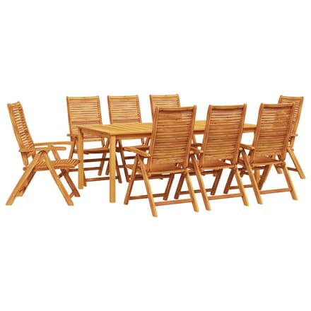 vidaXL - Tuin - Eettafel - Set - 9 - st - Bruin - Massief - Acacia - Hout
